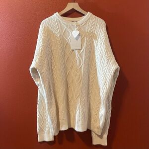 Aelfric Eden Men’s NWT Chunky Fisherman Crewneck Pullover Oversized Soft Sweater